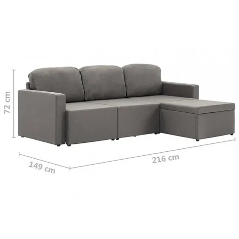 Rozkładana sofa z tkaniny taupe Lanpara 4Q