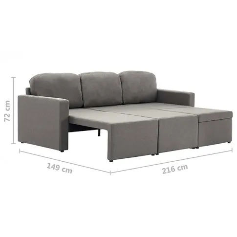 Rozkładana sofa z tkaniny taupe Lanpara 4Q