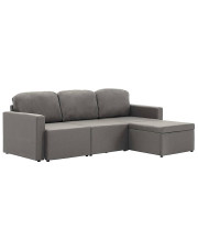 Rozkładana sofa modułowa taupe tkanina - Lanpara 4Q w sklepie Edinos.pl