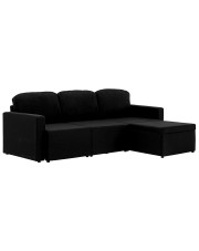 Rozkładana sofa modułowa czarna tkanina - Lanpara 4Q w sklepie Edinos.pl