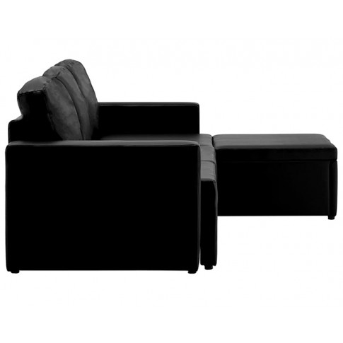 Rozkładana sofa z ekoskóry czarna Lanpara 4Q
