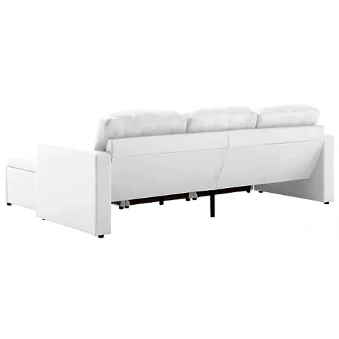 Rozkładana sofa z ekoskóry biała Lanpara 4Q