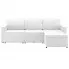 Rozkładana sofa z ekoskóry biała Lanpara 4Q