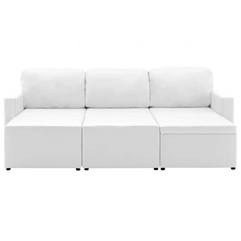 Rozkładana sofa z ekoskóry biała Lanpara 4Q
