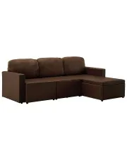 Rozkładana sofa kanapa modułowa brązowa - Lanpara 4Q w sklepie Edinos.pl