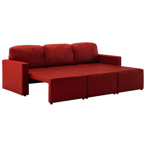 Rozkładana sofa z ekoskóry bordowa Lanpara 4Q