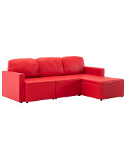 Rozkładana sofa modułowa czerwona - Lanpara 4Q w sklepie Edinos.pl