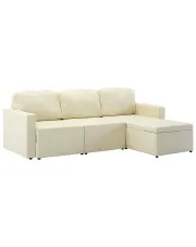 Rozkładana sofa modułowa jasnokremowa - Lanpara 4Q w sklepie Edinos.pl