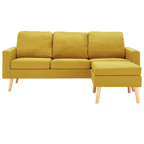 3-osobowa żółta sofa Eroa 4Q z podnóżkiem