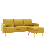 3-osobowa żółta sofa z podnóżkiem - Eroa 4Q w sklepie Edinos.pl