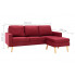 3-osobowa czerwona sofa Eroa 4Q z podnóżkiem 