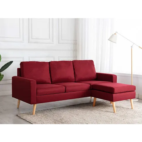 3-osobowa czerwona sofa Eroa 4Q z podnóżkiem 