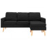3-osobowa czarna sofa Eroa 4Q z podnóżkiem 