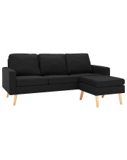 3-osobowa czarna sofa z podnóżkiem - Eroa 4Q w sklepie Edinos.pl