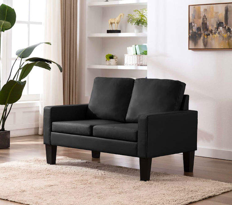 Produkt Nowoczesna czarna sofa dwuosobowa - Clorins 2X - zdjęcie numer 2