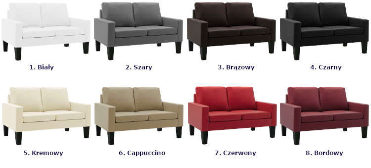 Produkt Biała tapicerowana sofa 2-osobowa - Clorins 2X - zdjęcie numer 3