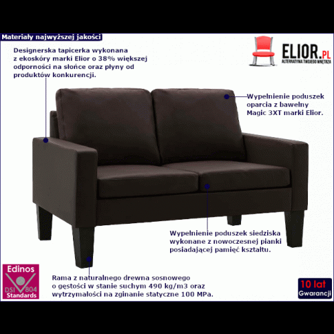 Brązowa sofa do salonu Clorins 2X