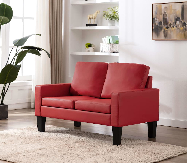 Produkt Czerwona sofa 2-osobowa tapicerowana - Clorins 2X - zdjęcie numer 2