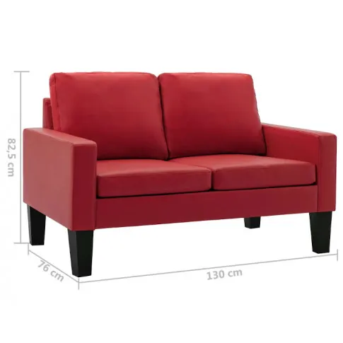 Czerwona sofa Clorins 2X wymiary