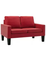 Czerwona sofa 2-osobowa tapicerowana - Clorins 2X