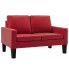 Czerwona sofa 2-osobowa tapicerowana - Clorins 2X