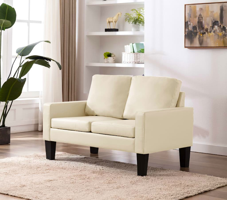 Produkt Kremowa sofa nowoczesna z ekoskóry - Clorins 2X - zdjęcie numer 2