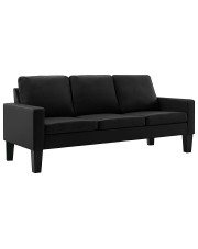 3-osobowa czarna sofa z ekoskóry - Zuria 3Q w sklepie Edinos.pl