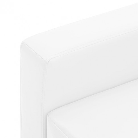 Trzyosobowa biała sofa z ekoskóry Zuria 3Q