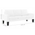 Trzyosobowa biała sofa z ekoskóry Zuria 3Q