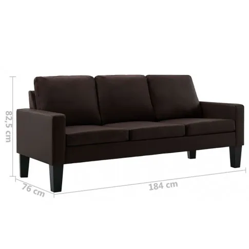 Brązowa sofa Clorins 3X wymiary