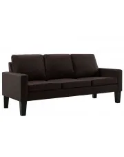 Brązowa tapicerowana sofa do salonu - Clorins 3X