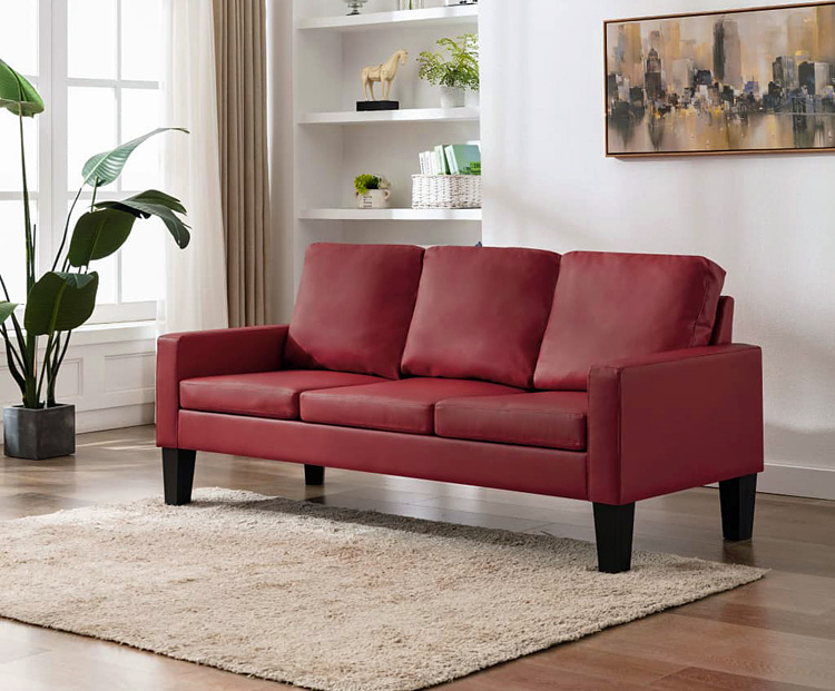 Produkt Bordowa nowoczesna tapicerowana sofa - Clorins 3X - zdjęcie numer 2