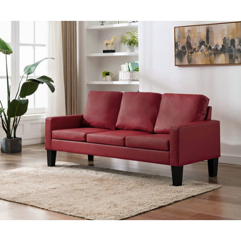 Bordowa sofa Clorins 3X wizualizacja