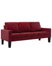 Bordowa nowoczesna tapicerowana sofa - Clorins 3X w sklepie Edinos.pl