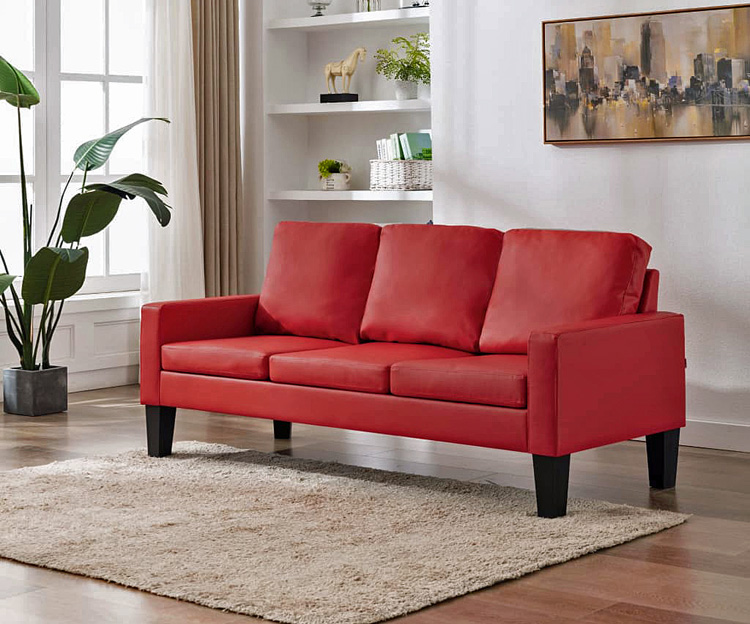 Produkt Czerwona sofa minimalistyczna - Clorins 3X - zdjęcie numer 2
