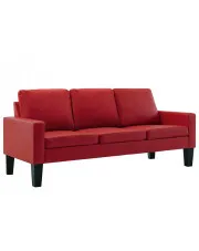 Czerwona sofa minimalistyczna - Clorins 3X