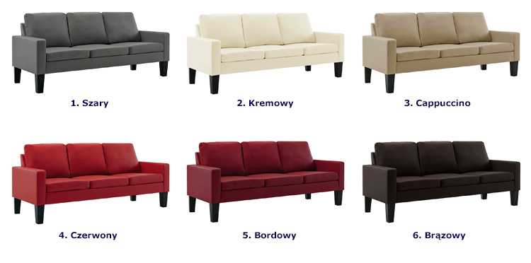 Produkt Czerwona sofa minimalistyczna - Revex 3X - zdjęcie numer 3