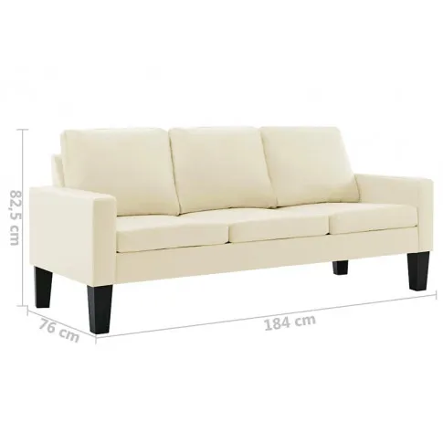 Kremowa sofa Clorins 3X wymiary