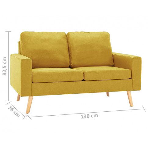 Dwuosobowa żółta sofa z tkaniny Eroa 2Q