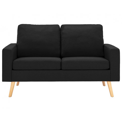 Dwuosobowa czarna sofa z tkaniny Eroa 2Q