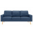 Trzyosobowa niebieska sofa z tkaniny Eroa 3Q