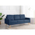 Trzyosobowa niebieska sofa z tkaniny Eroa 3Q
