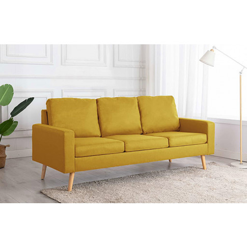 Trzyosobowa żółta sofa z tkaniny Eroa 3Q