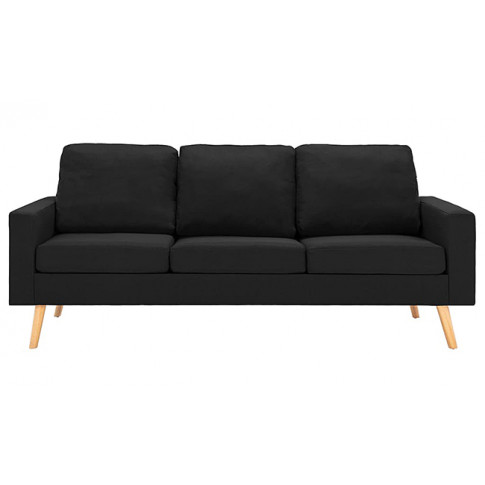 Trzyosobowa czarna sofa z tkaniny Eroa 3Q