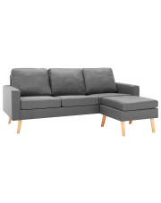 3-osobowa jasnoszara sofa z podnóżkiem - Eroa 4Q w sklepie Edinos.pl
