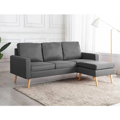 3-osobowa jasnoszara sofa Eroa 4Q z podnóżkiem