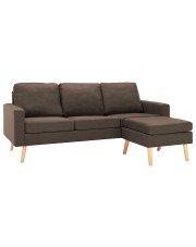 3-osobowa brązowa sofa z podnóżkiem - Eroa 4Q w sklepie Edinos.pl