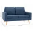 Dwuosobowa niebieska sofa z tkaniny Eroa 2Q