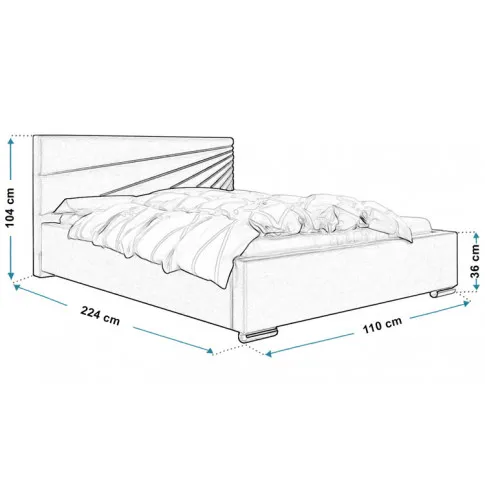 Wymiary tapicerowanego łóżka 90x200 Lander