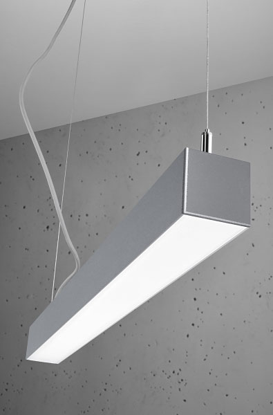 Srebrna lampa wisząca M882-Noria z regulowaną wysokością i modułem LED